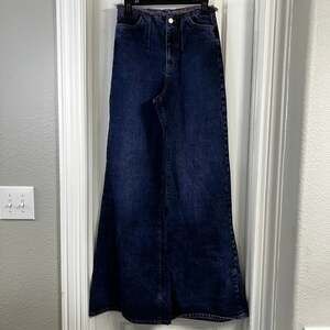 Denin Collection Raw Edge Wide Leg Flare Jeans | Size 26
